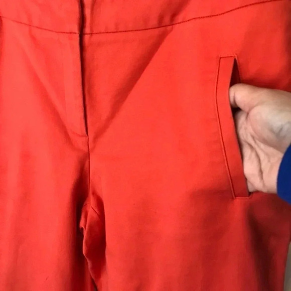 Chico’s Orange Cropped Dress Pants Women Size 0/M Pockets - Picture 6 of 8
